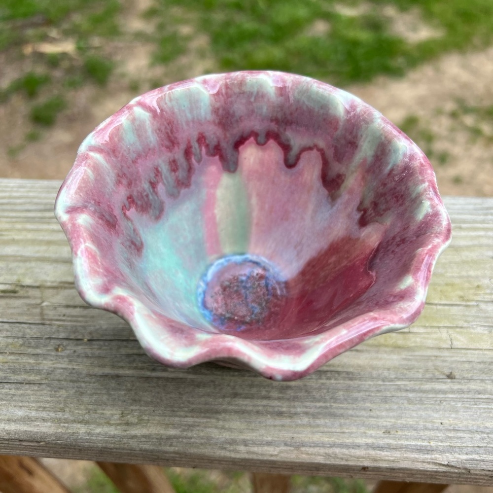 Pink Multi Color Pottery Bowl by a local artist